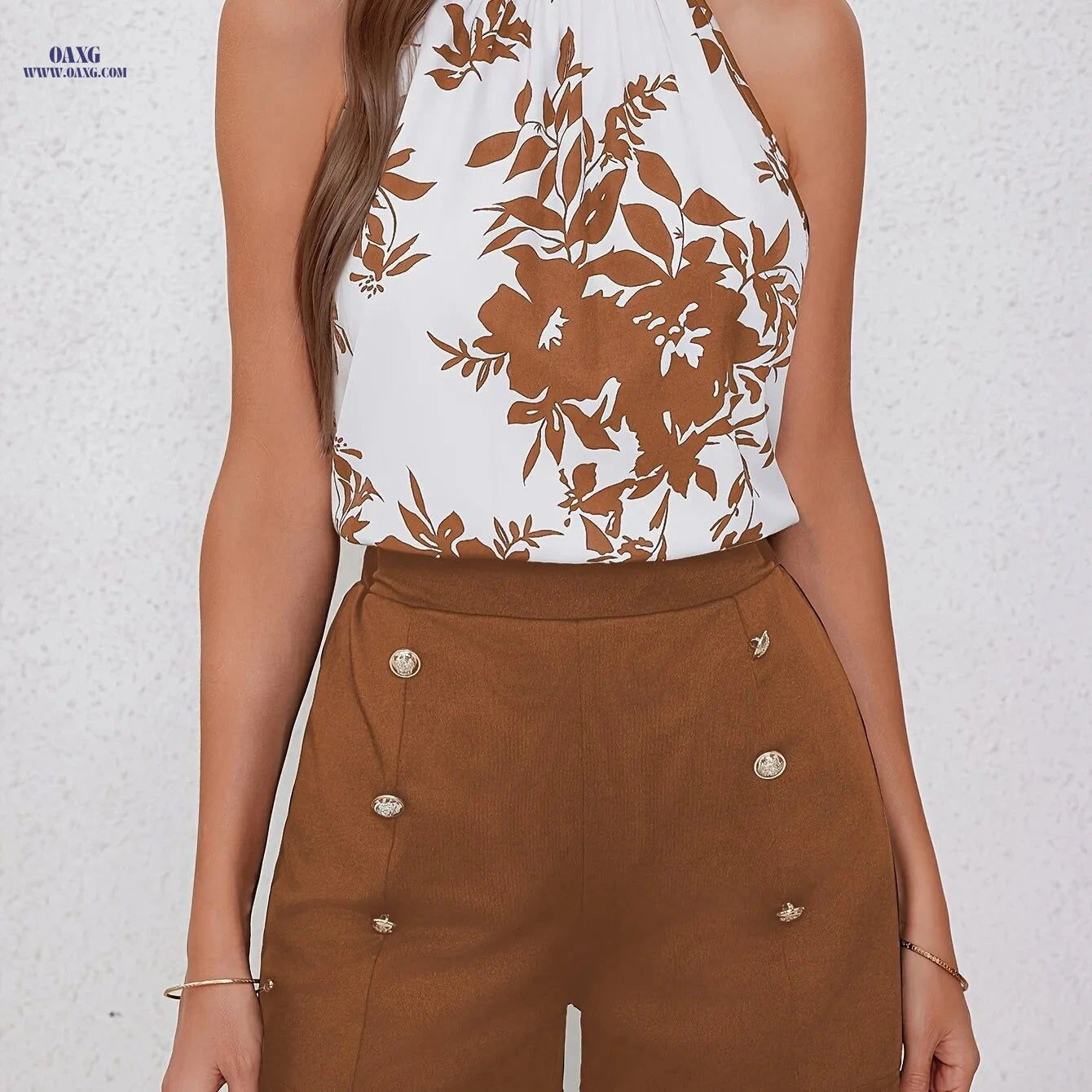Project Oriented Women's Fashion Shorts Set - Floral Vacation Style   OAXG 