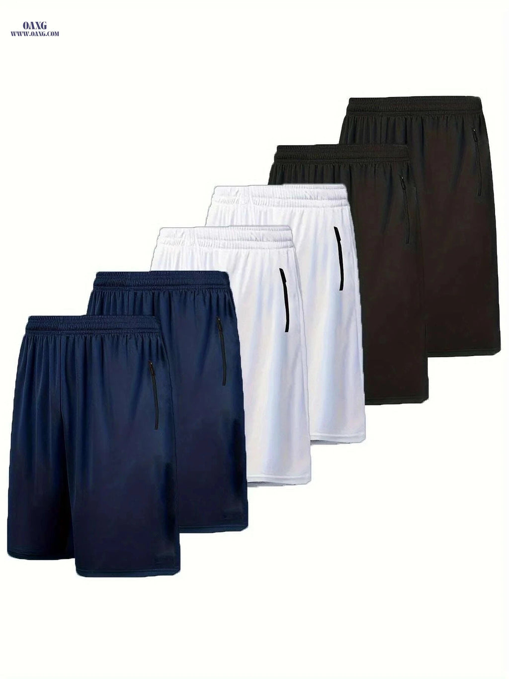 Quick Dry Athletic Shorts - Breathable Polyester with Zip Pockets   OAXG Grey / S