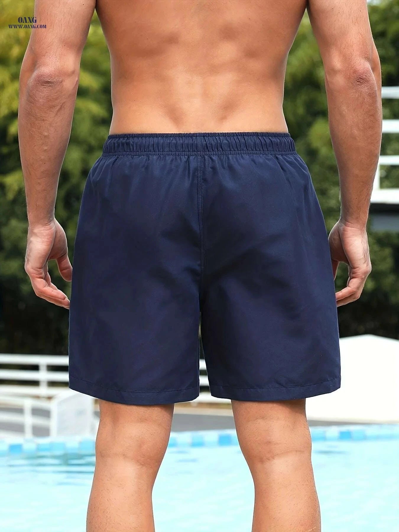Quick-Dry Men's Beach Shorts - Lightweight Tropical Print for Outdoor Fun   OAXG 