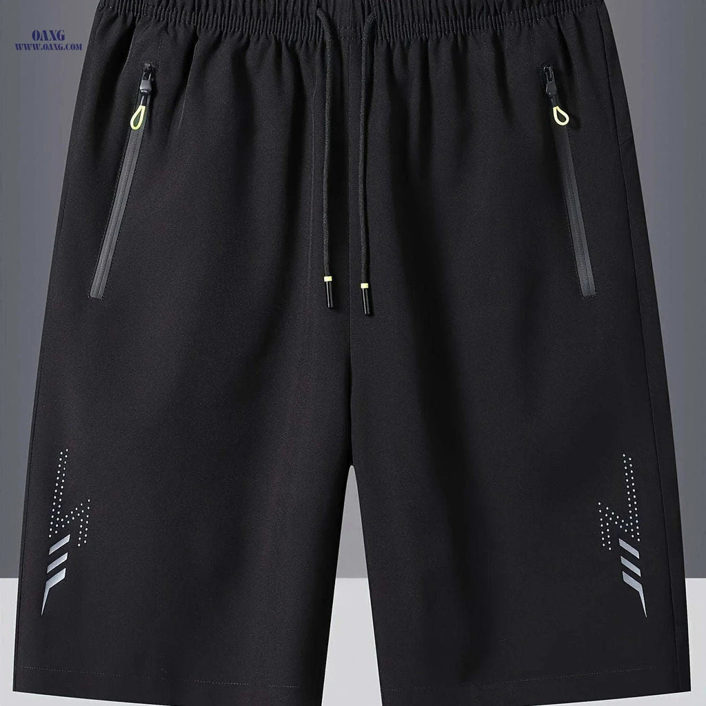 Quick-Dry Men’s Outdoor Sports Shorts - Casual Beach Running Shorts   OAXG Black / FR S