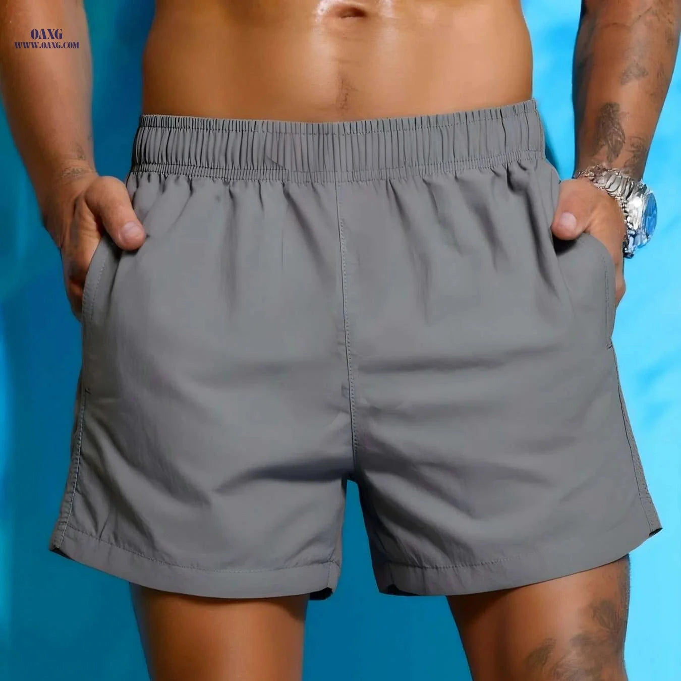 Quick Dry Swim Trunks for Men - Breathable 3 Inch Bathing Shorts   OAXG Black / S