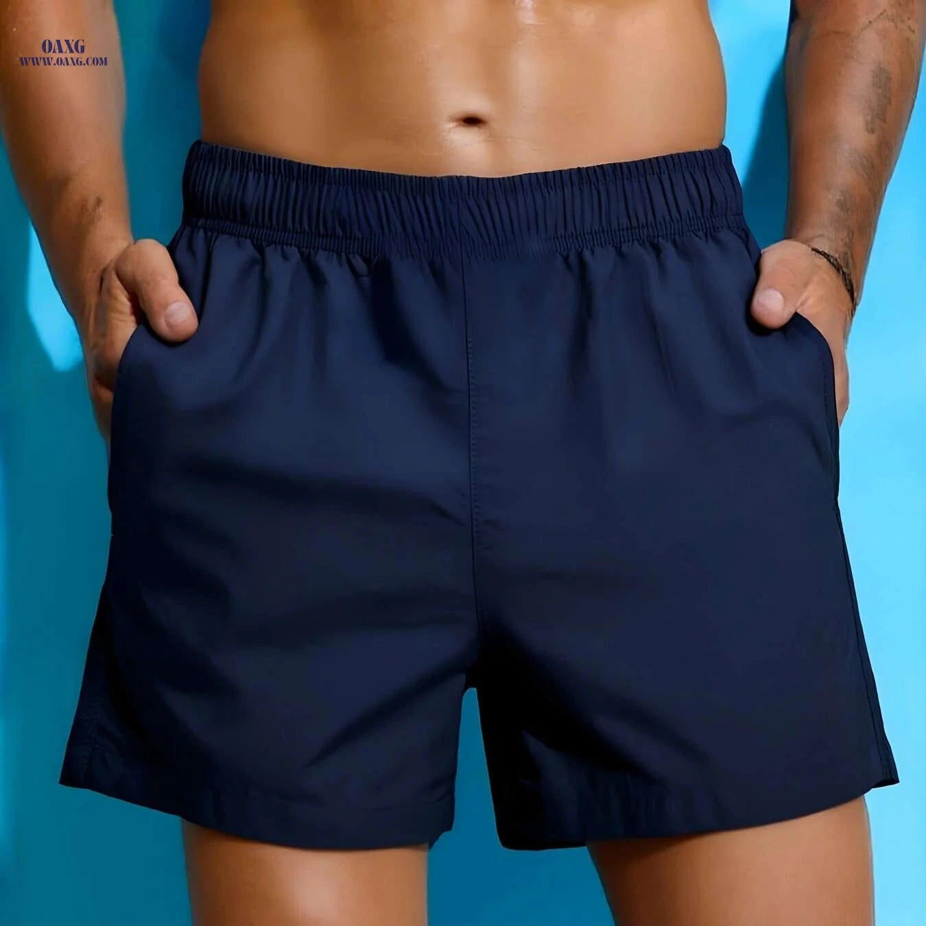 Quick Dry Swim Trunks for Men - Breathable 3 Inch Bathing Shorts   OAXG Black / S
