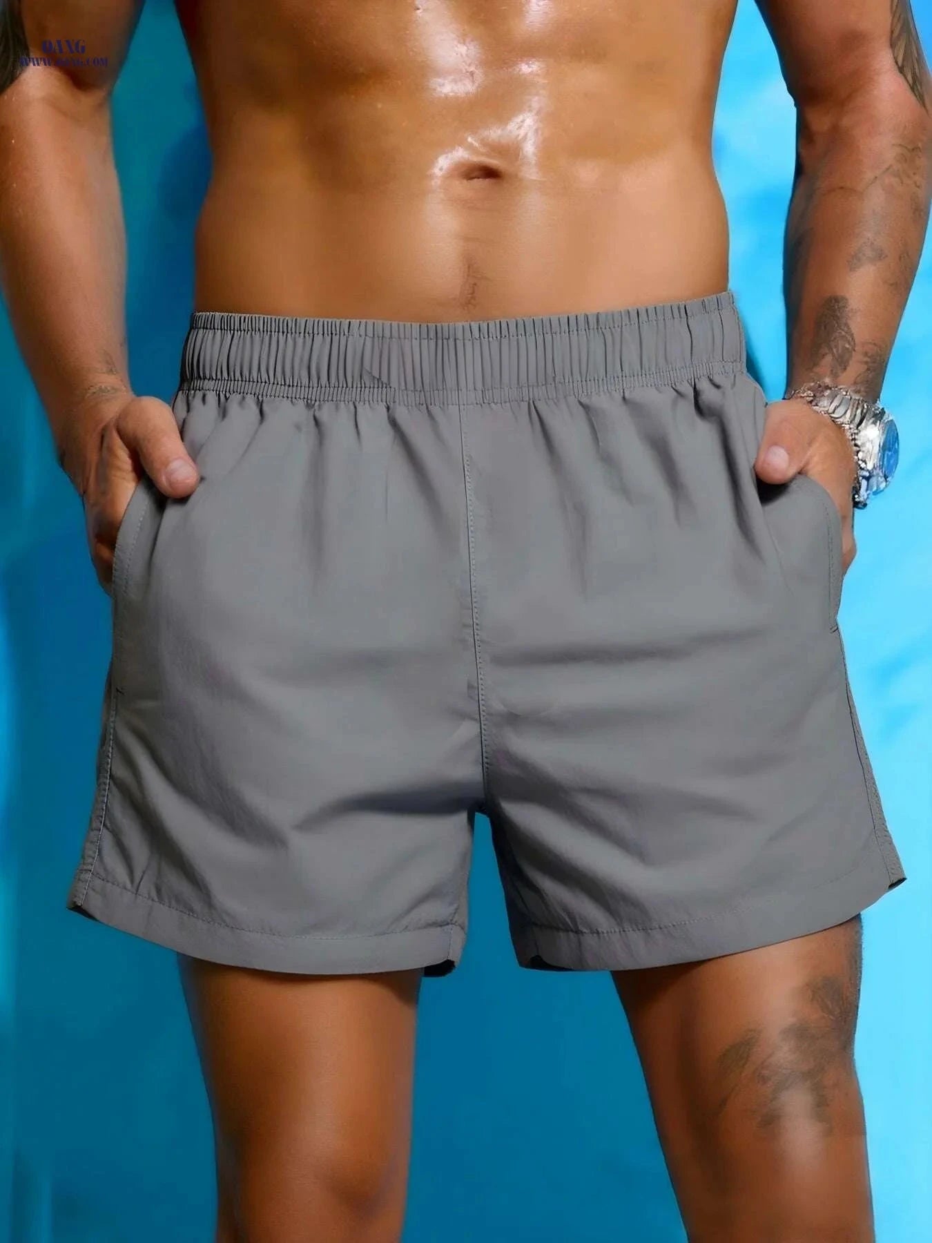 Quick Dry Swim Trunks for Men - Breathable 3 Inch Bathing Shorts   OAXG Black / S