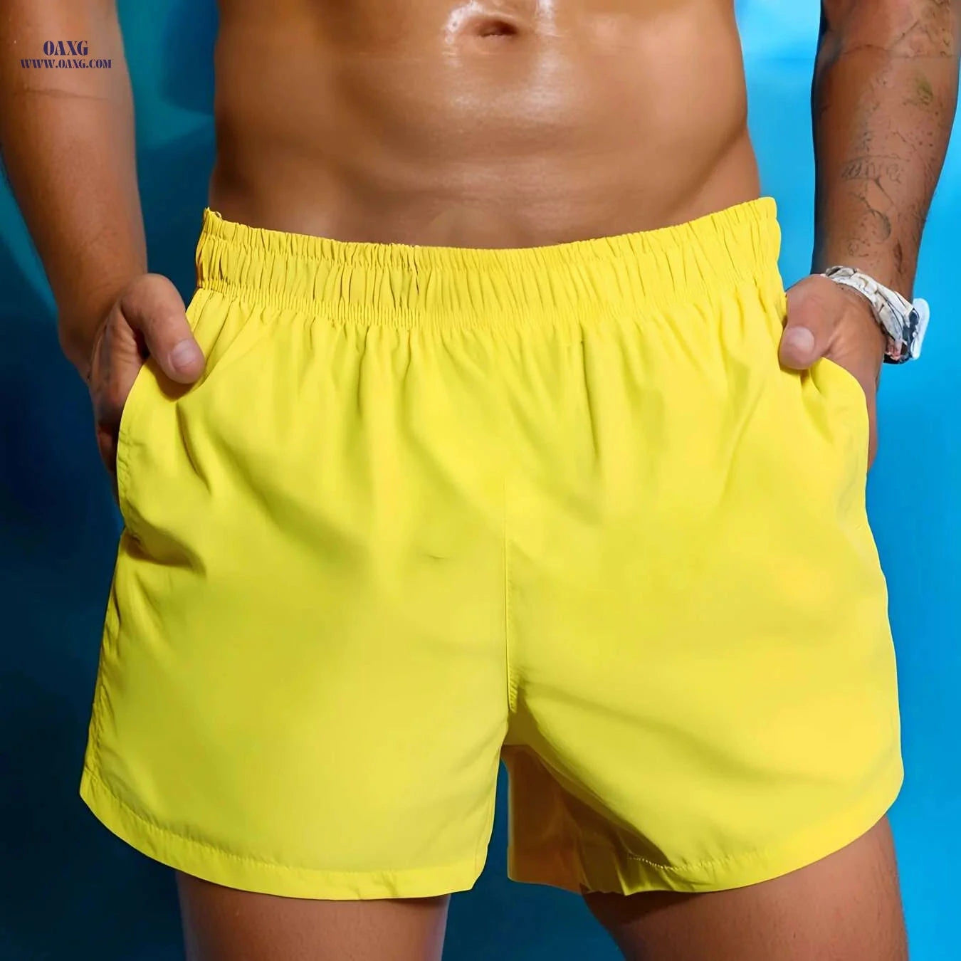 Quick Dry Swim Trunks for Men - Breathable 3 Inch Bathing Shorts   OAXG Black / S
