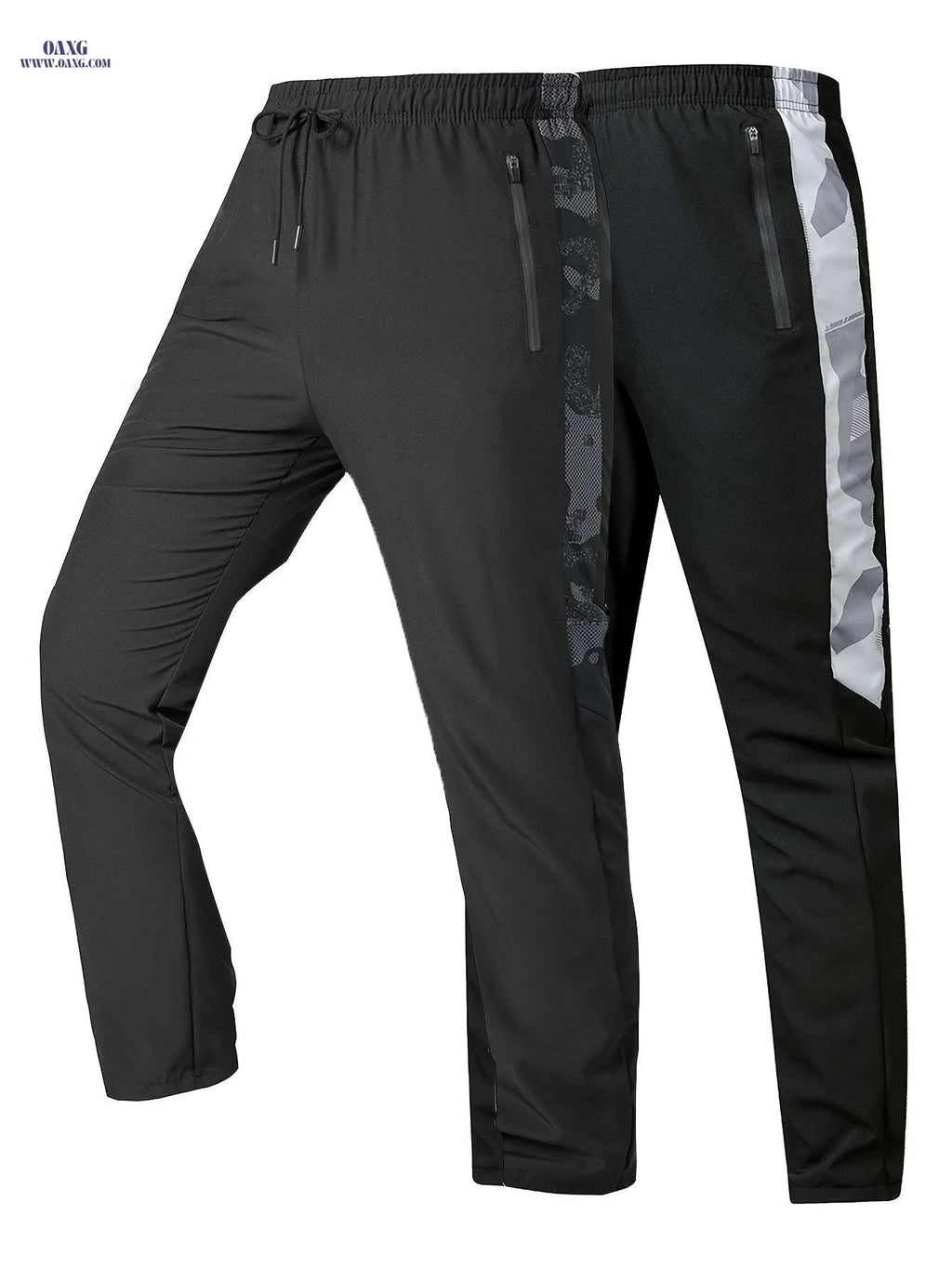 Random Print Men's Casual Sports Pants - 2pcs Set for Fall Wear   OAXG Black/grey / FR XXS