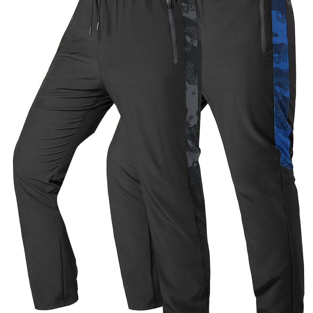 Random Print Men's Casual Sports Pants - 2pcs Set for Fall Wear   OAXG Black/grey / FR XXS
