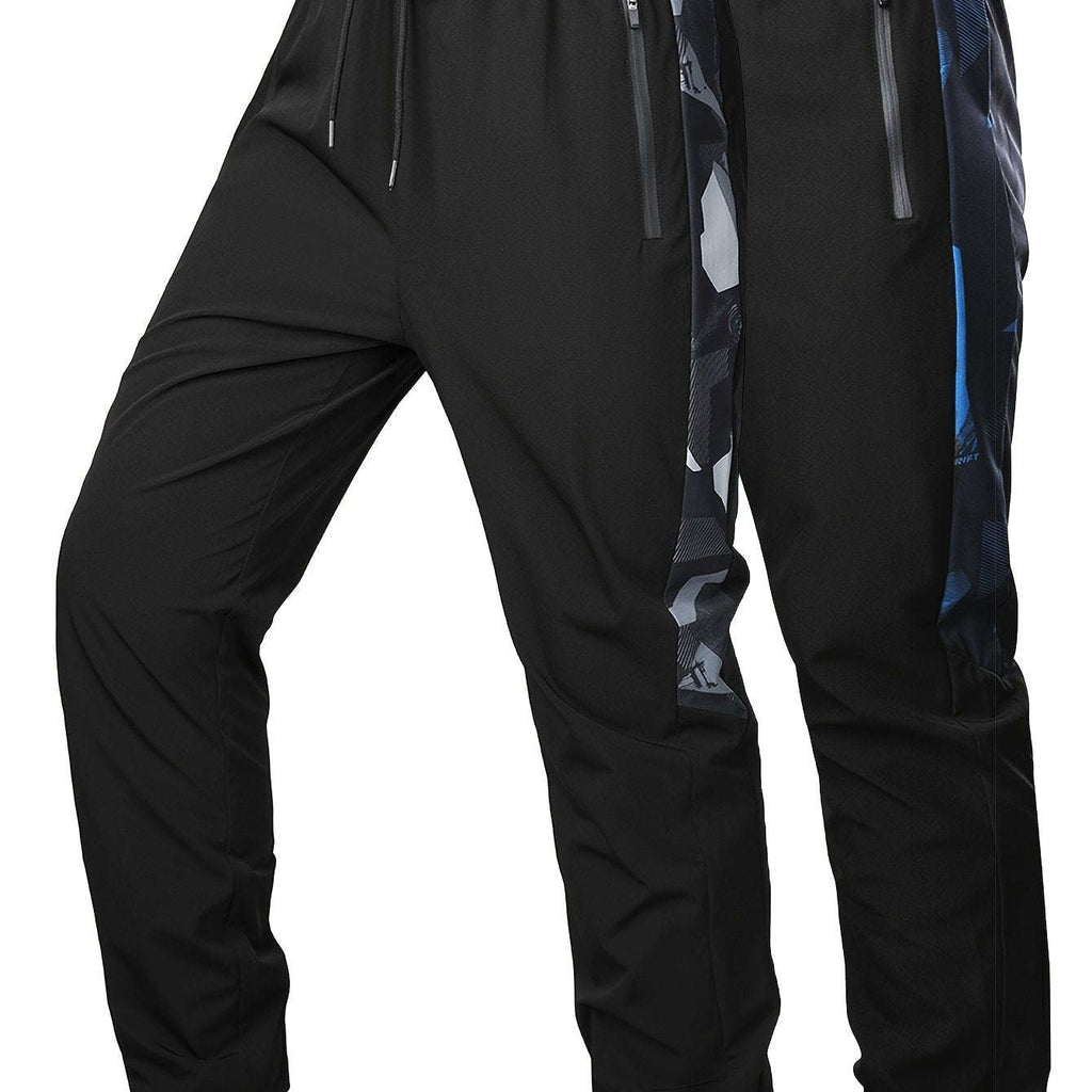 Random Print Men's Casual Sports Pants - 2pcs Set for Fall Wear   OAXG Black/grey / FR XXS
