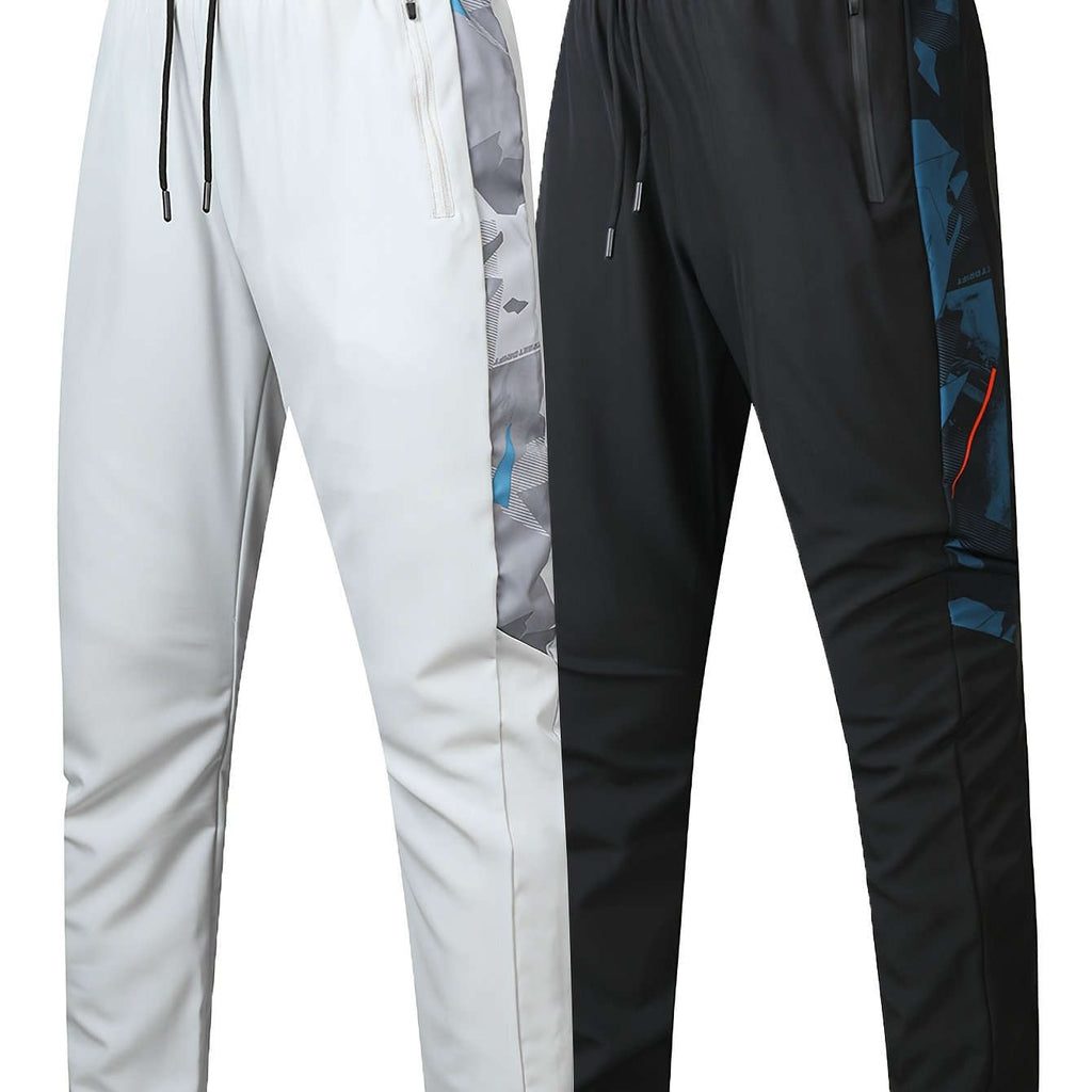 Random Print Men's Casual Sports Pants - 2pcs Set for Fall Wear   OAXG 