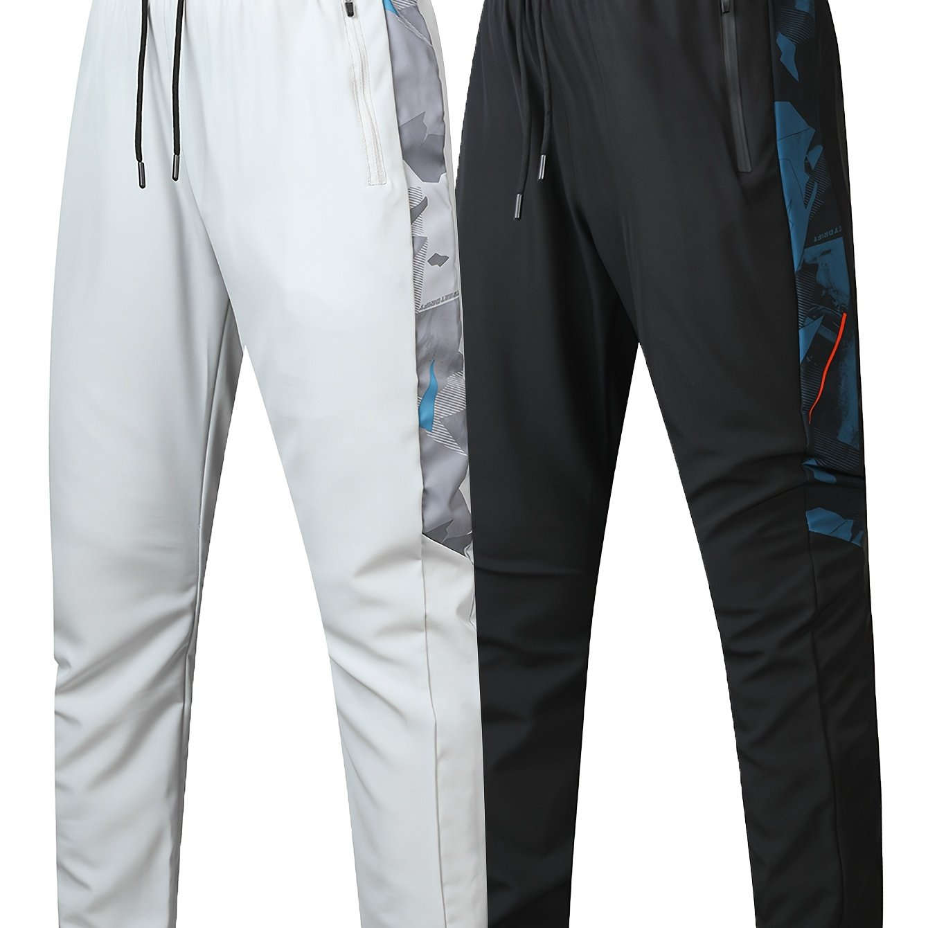 Random Print Men's Casual Sports Pants - 2pcs Set for Fall Wear   OAXG 