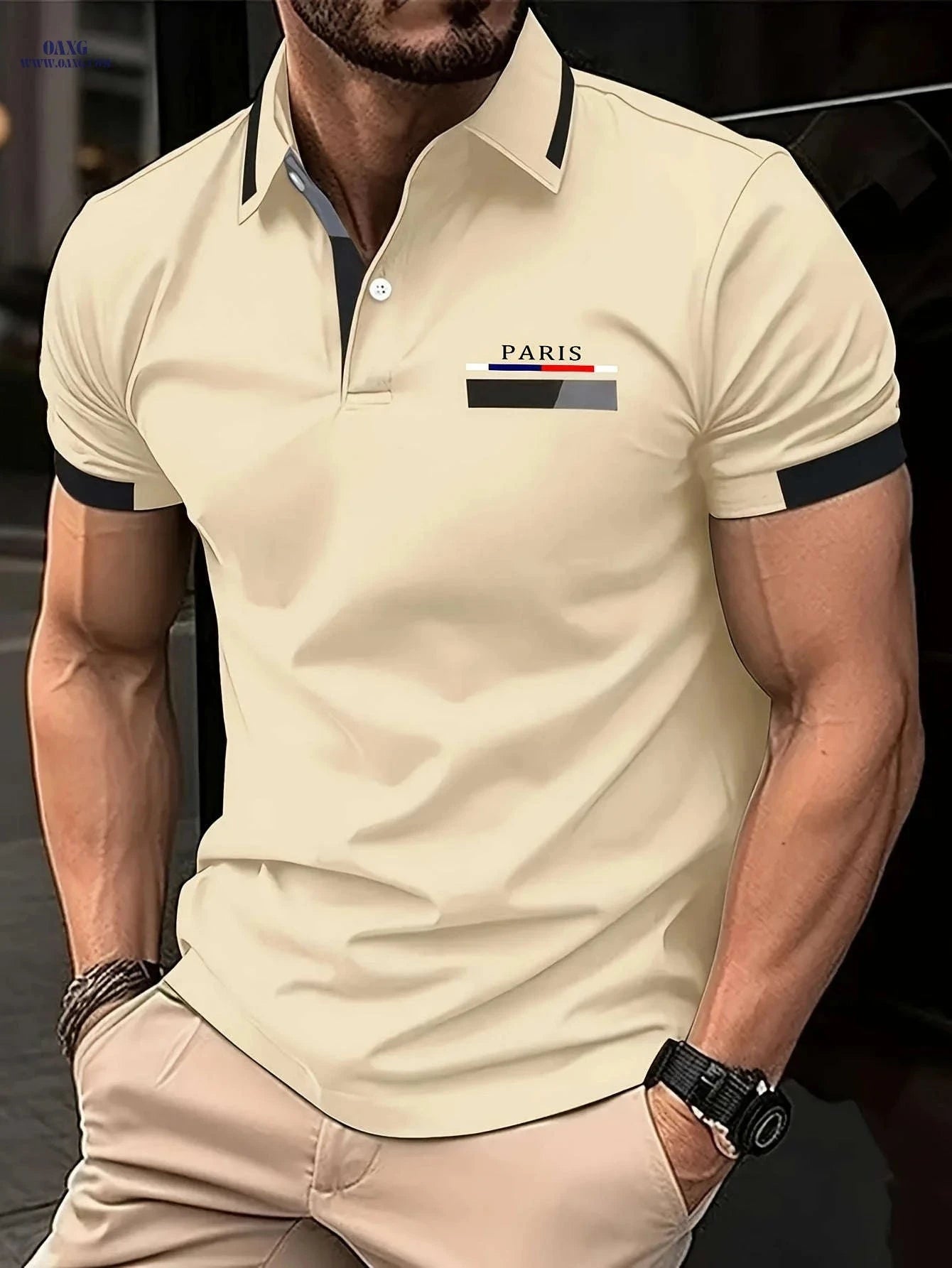 RED SPY Men's Summer Fashion Shirt - Casual Short Sleeve, Vibrant Pink   OAXG Dusty Rose / FR S
