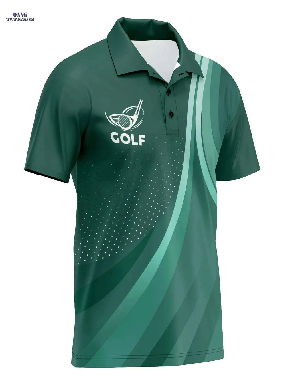 RED SPY Men's Summer Golf Polo - Casual Short Sleeve Geometric Print   OAXG Emerald Green / M