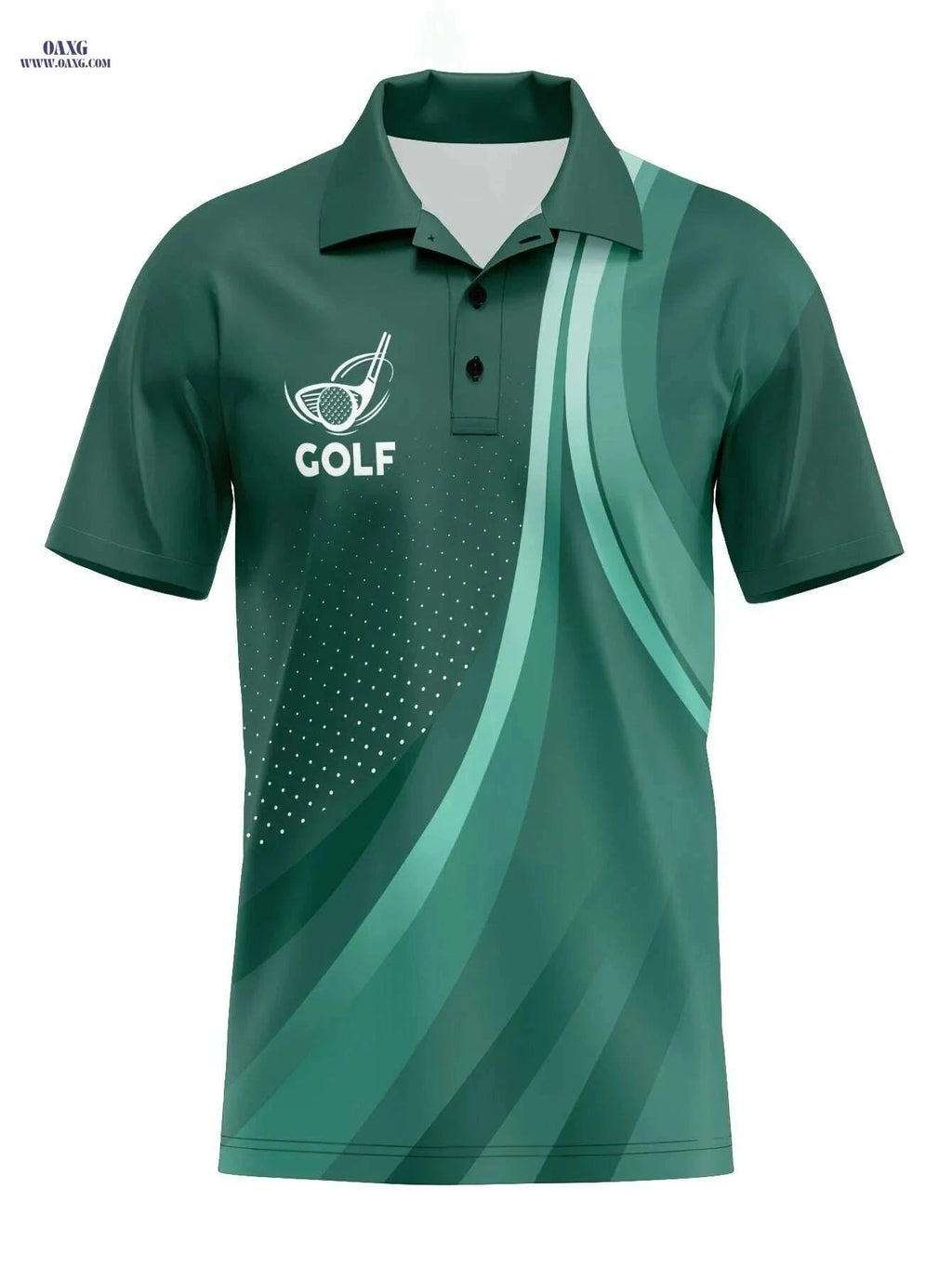 RED SPY Men's Summer Golf Polo - Casual Short Sleeve Geometric Print   OAXG Emerald Green / M