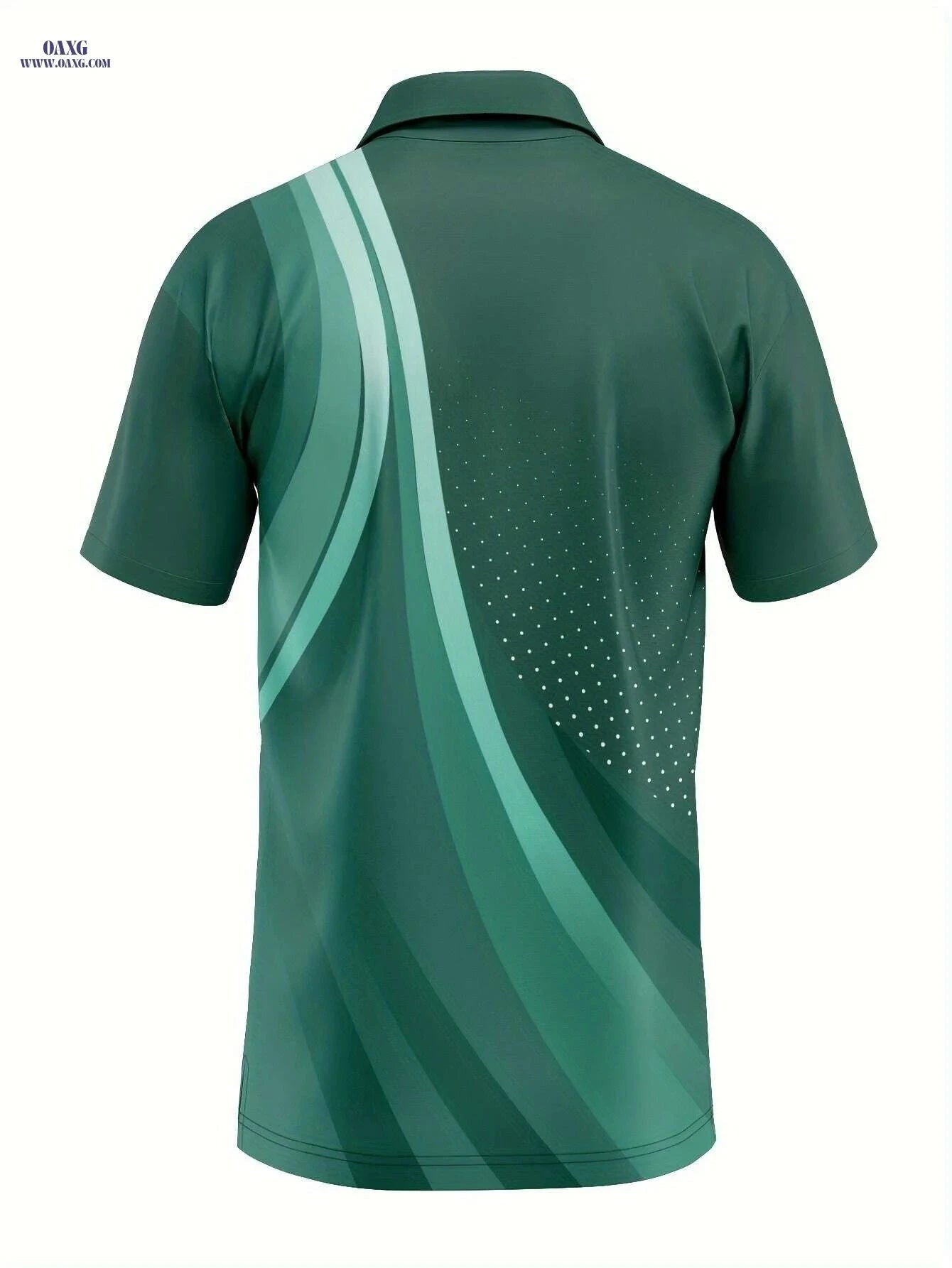 RED SPY Men's Summer Golf Polo Shirt - Geometric Pattern, Casual Fit   OAXG Emerald Green / M
