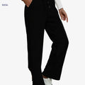 Relaxed Fit Straight-Leg Pants - Soft Stretch Fabric Joggers   OAXG 