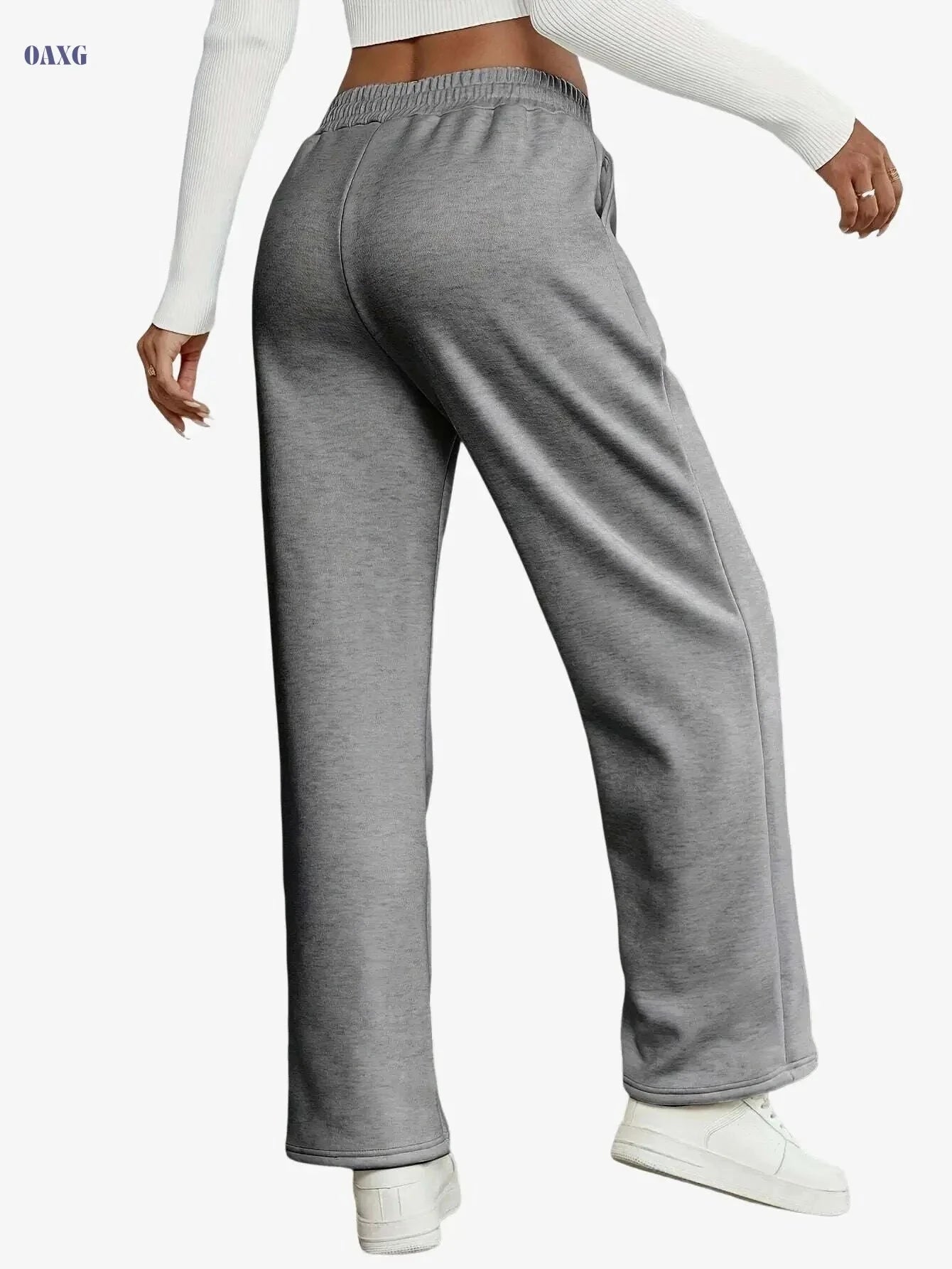 Relaxed Fit Straight-Leg Pants - Soft Stretch Fabric Joggers   OAXG Black / S