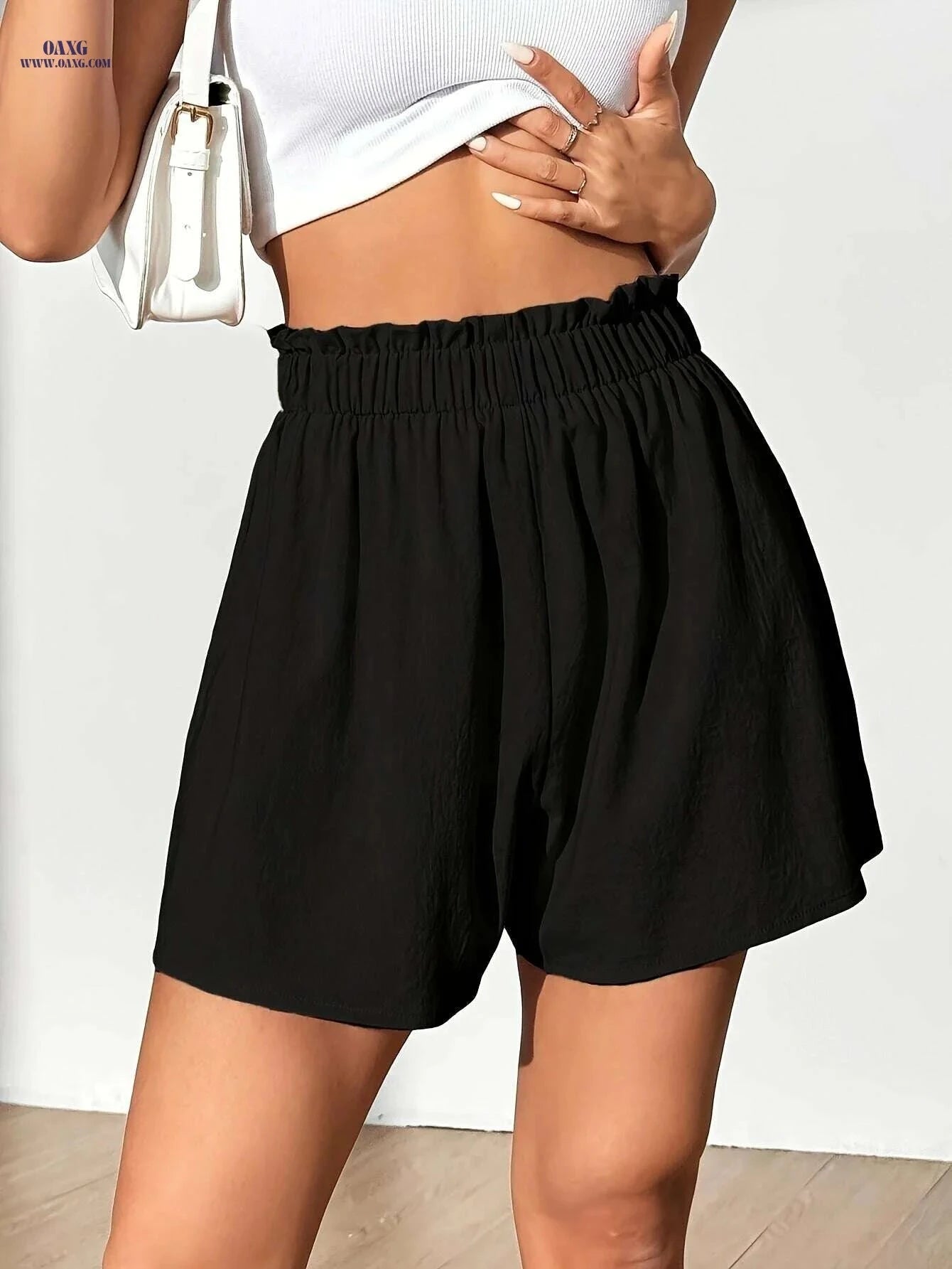 Relaxed Fit Women's Casual Shorts – Comfortable Elastic Waistband   OAXG 