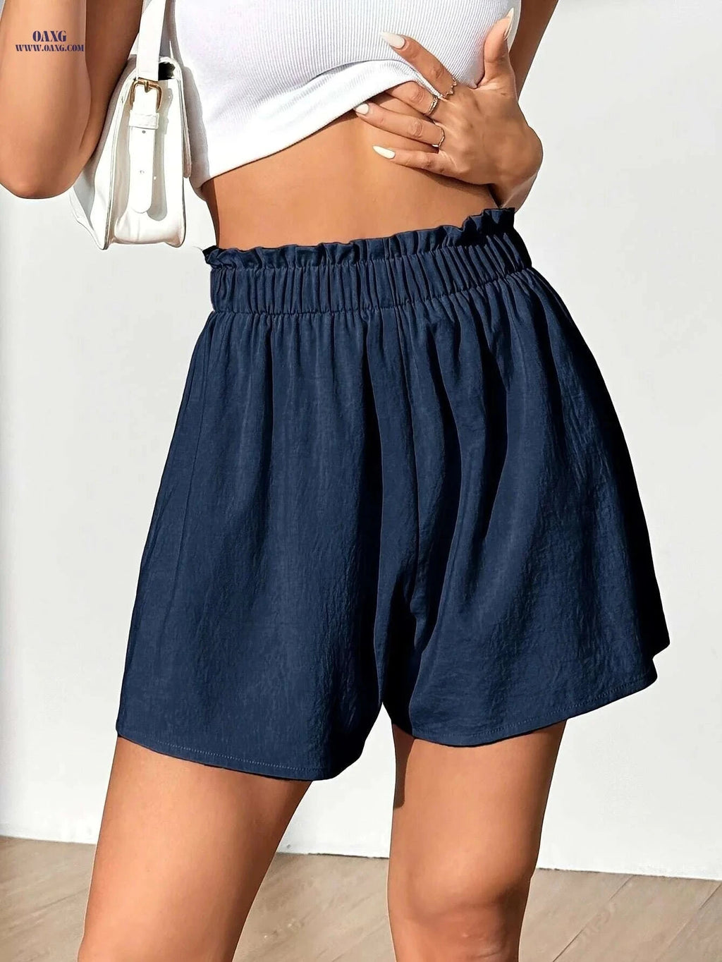 Relaxed Fit Women's Casual Shorts – Comfortable Elastic Waistband   OAXG 