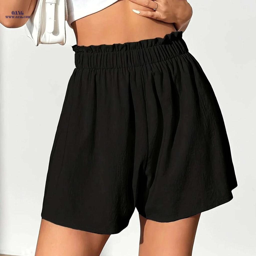 Relaxed Fit Women's Casual Shorts – Comfortable Elastic Waistband   OAXG 