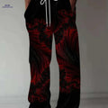 Retro Casual Pants for Men - Loose-Fit 3D Skull & Gear Design   OAXG Color Mixing 3 / M