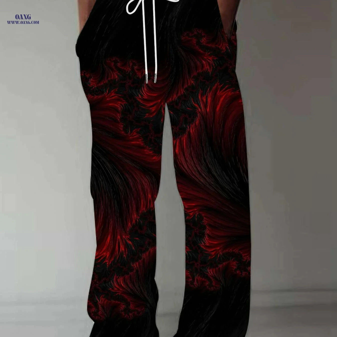 Retro Casual Pants for Men - Loose-Fit 3D Skull & Gear Design   OAXG Color Mixing 3 / M