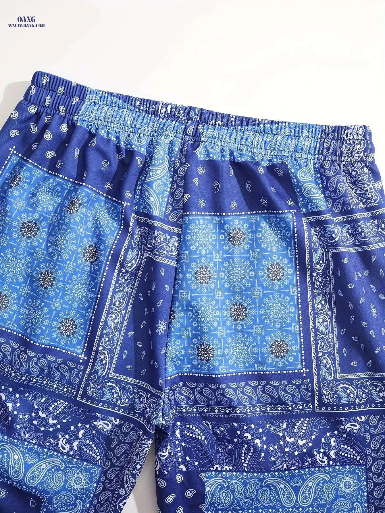 Retro Drawstring Sweatpants - Vintage Loose Fit Paisley Joggers   OAXG Mixed Color / S