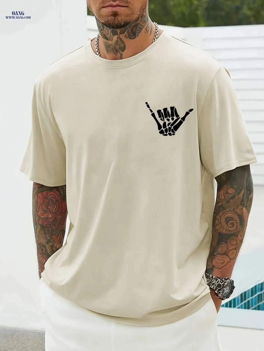 Rock And Roll Print T-Shirt for Men - Casual Crew Neck Tee   OAXG 