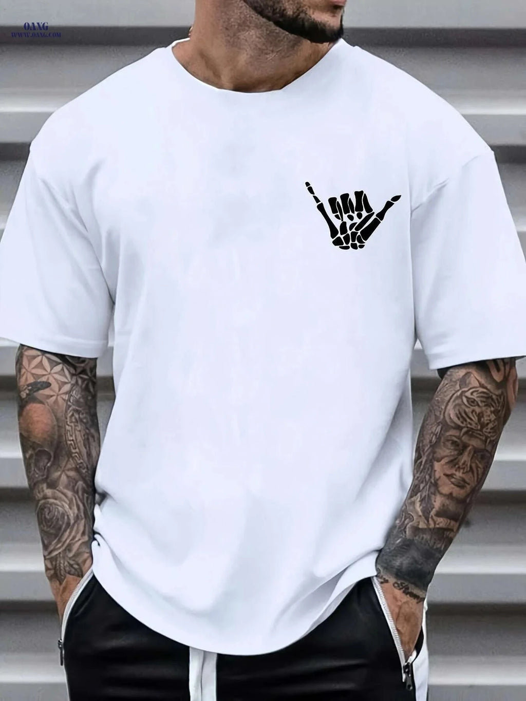 Rock And Roll Print T-Shirt for Men - Casual Crew Neck Tee   OAXG 