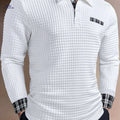 ROYALBOY Men's Long Sleeve Button-Up Shirt - Wrinkle-Resistant Casual Fit   OAXG White / S