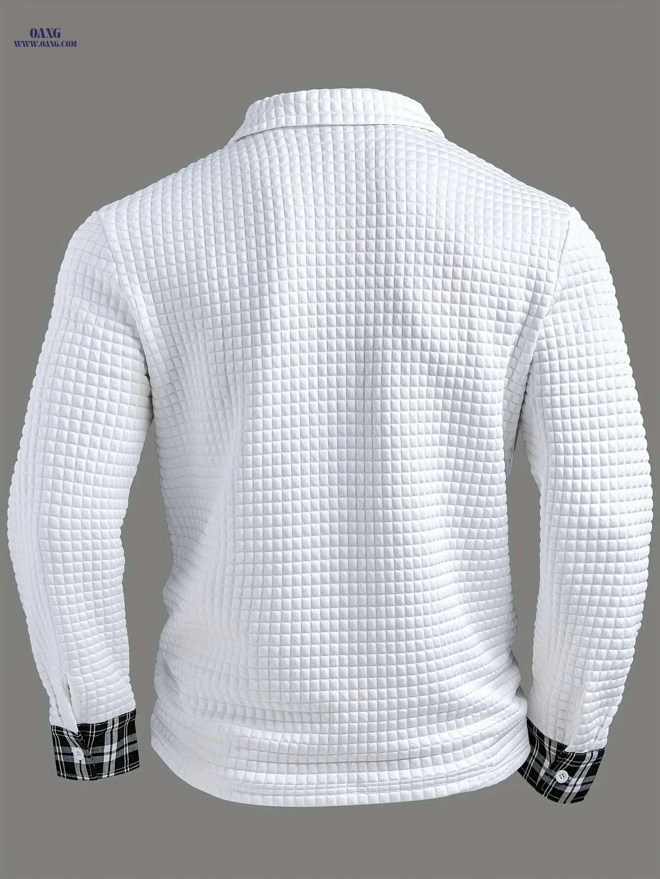 ROYALBOY Men's Long Sleeve Button-Up Shirt - Wrinkle-Resistant Casual Fit   OAXG White / S