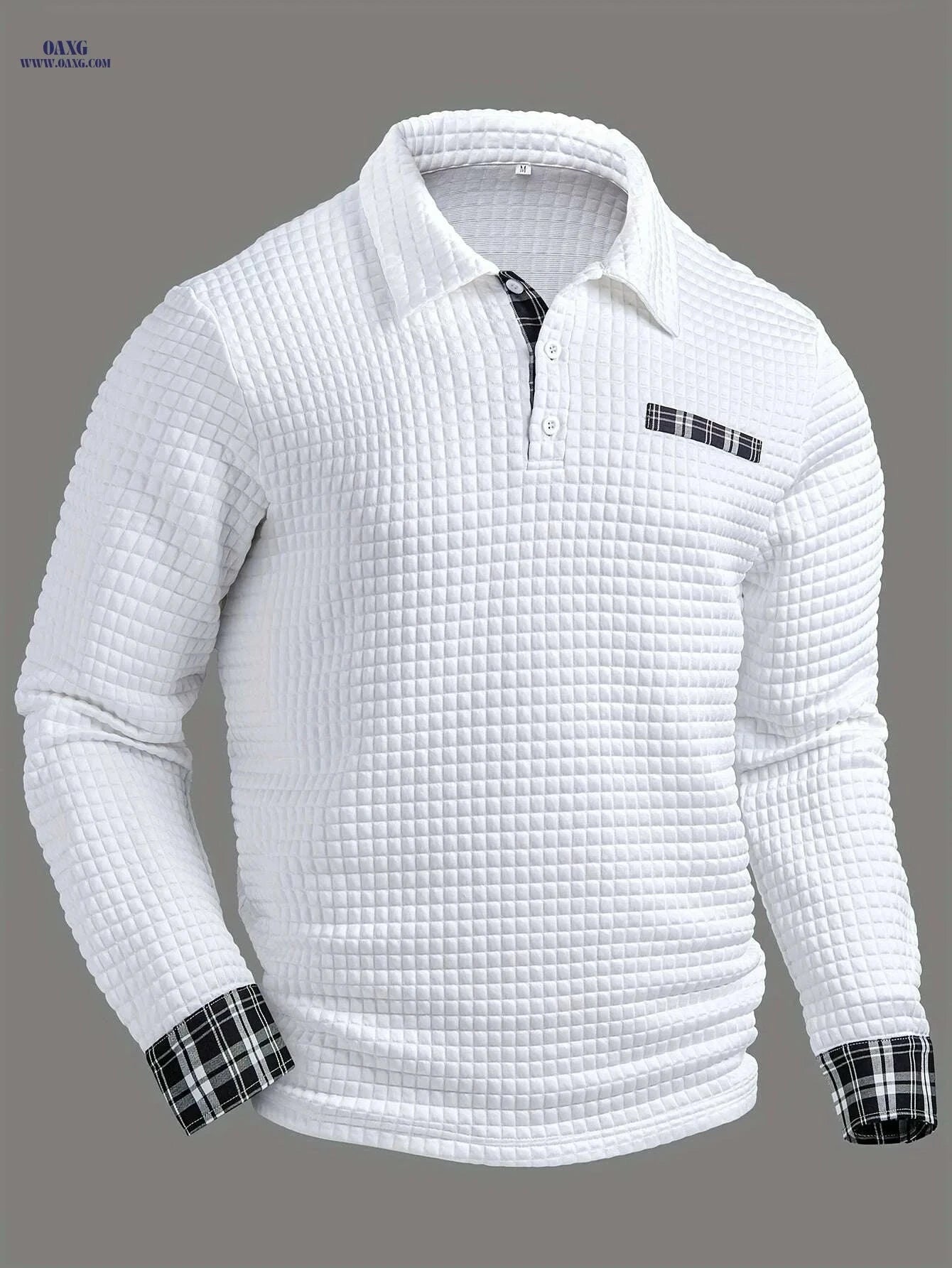 ROYALBOY Men's Long Sleeve Button-Up Shirt - Wrinkle-Resistant Casual Fit   OAXG White / S