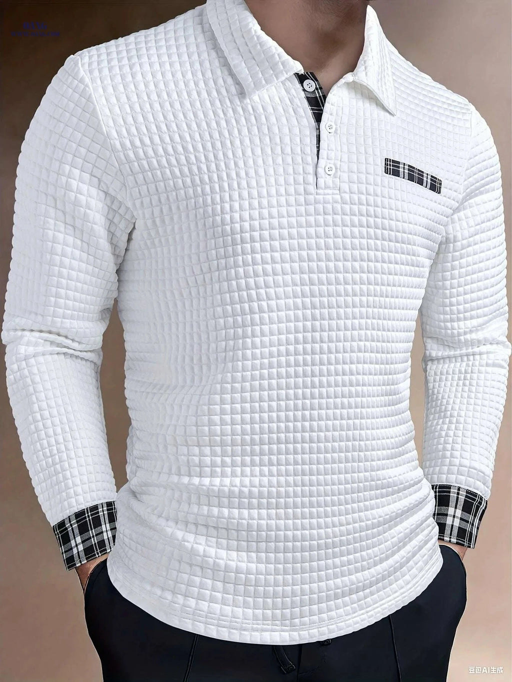 ROYALBOY Men's Long Sleeve Button-Up Shirt - Wrinkle-Resistant Casual Fit   OAXG White / S