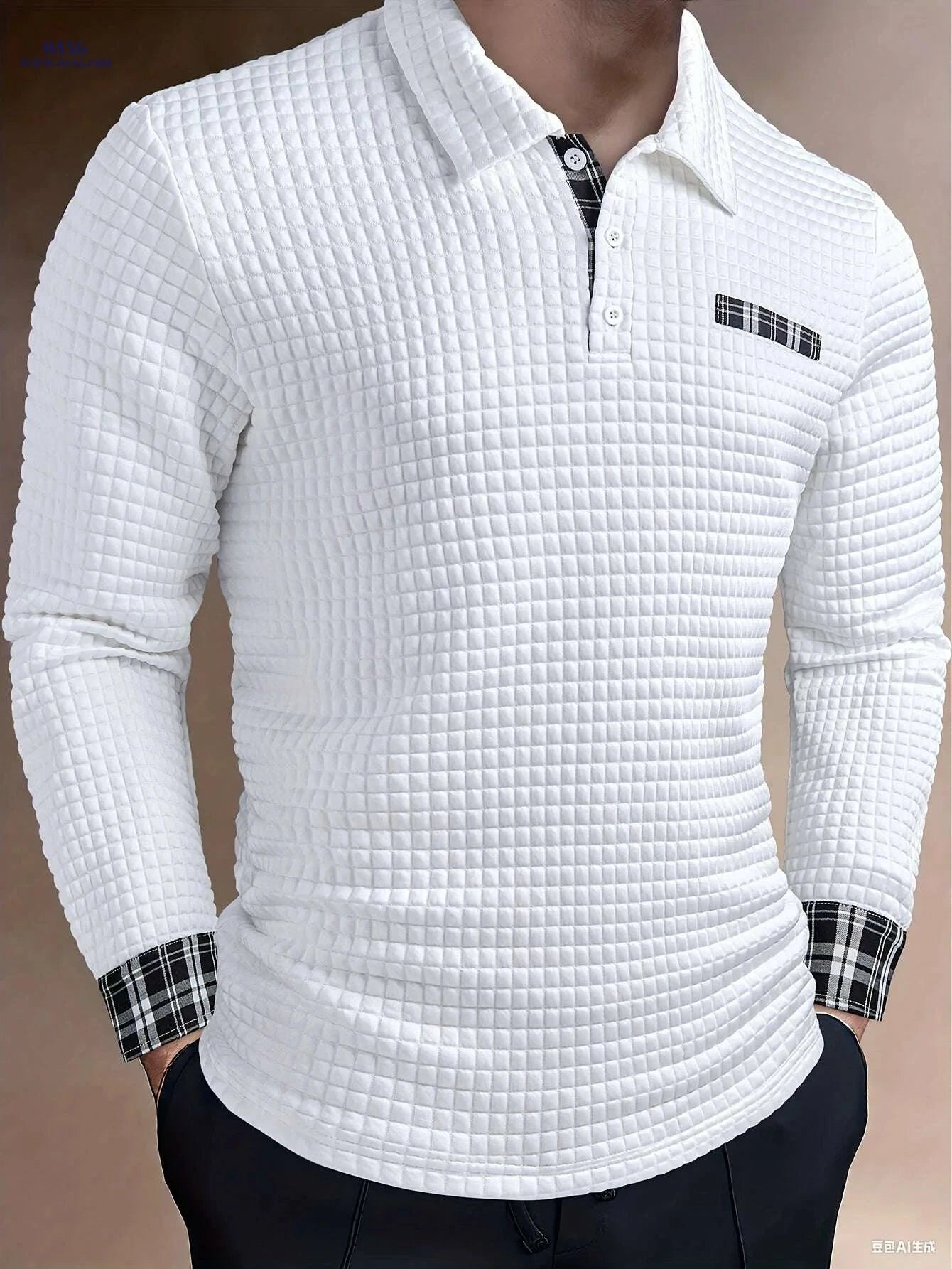 ROYALBOY Men's Long Sleeve Button-Up Shirt - Wrinkle-Resistant Casual Fit   OAXG White / S