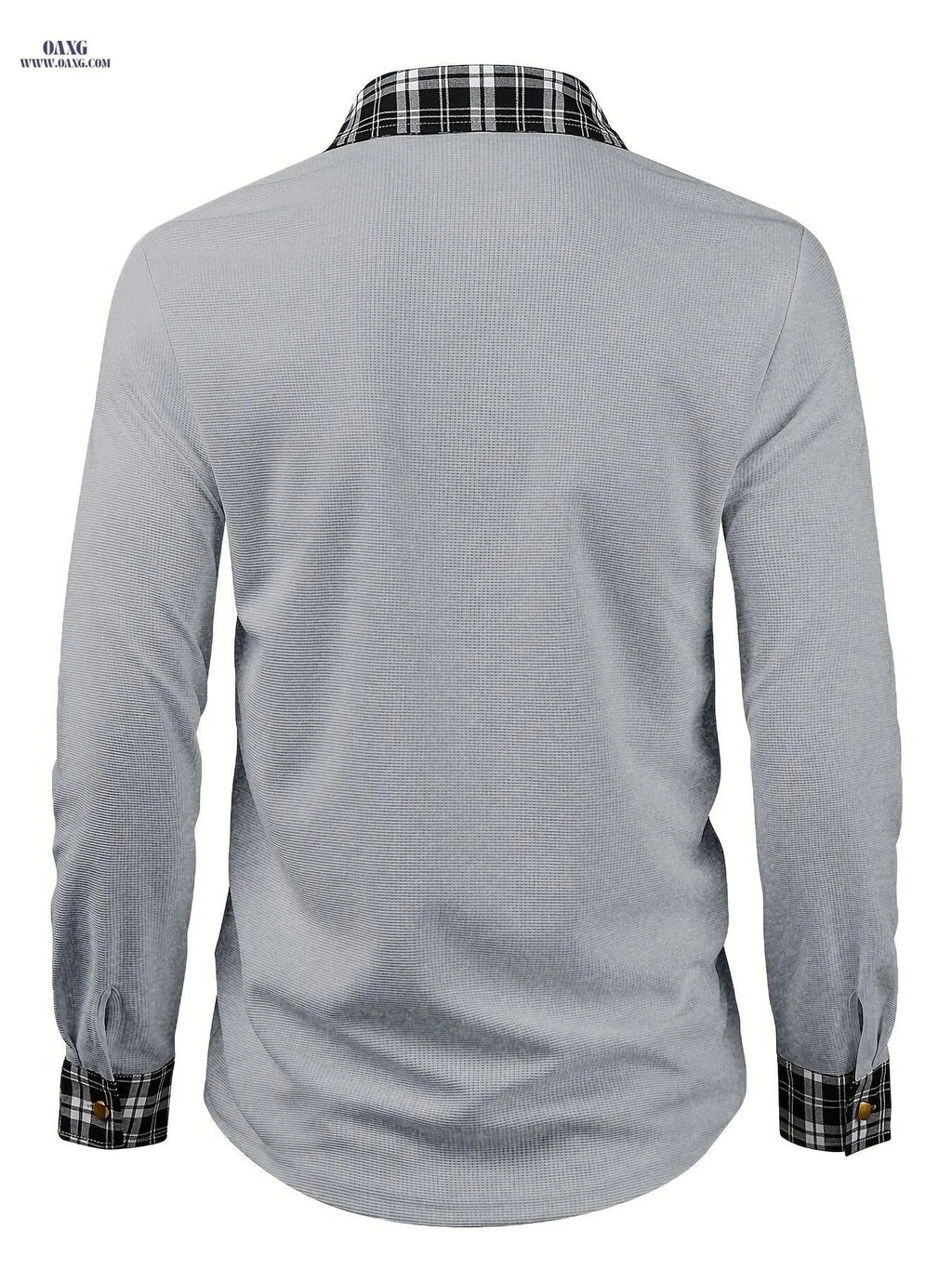 ROYALBOY Men's Plaid Waffle Knit Shirt - Long Sleeve Casual Fit   OAXG White / FR S