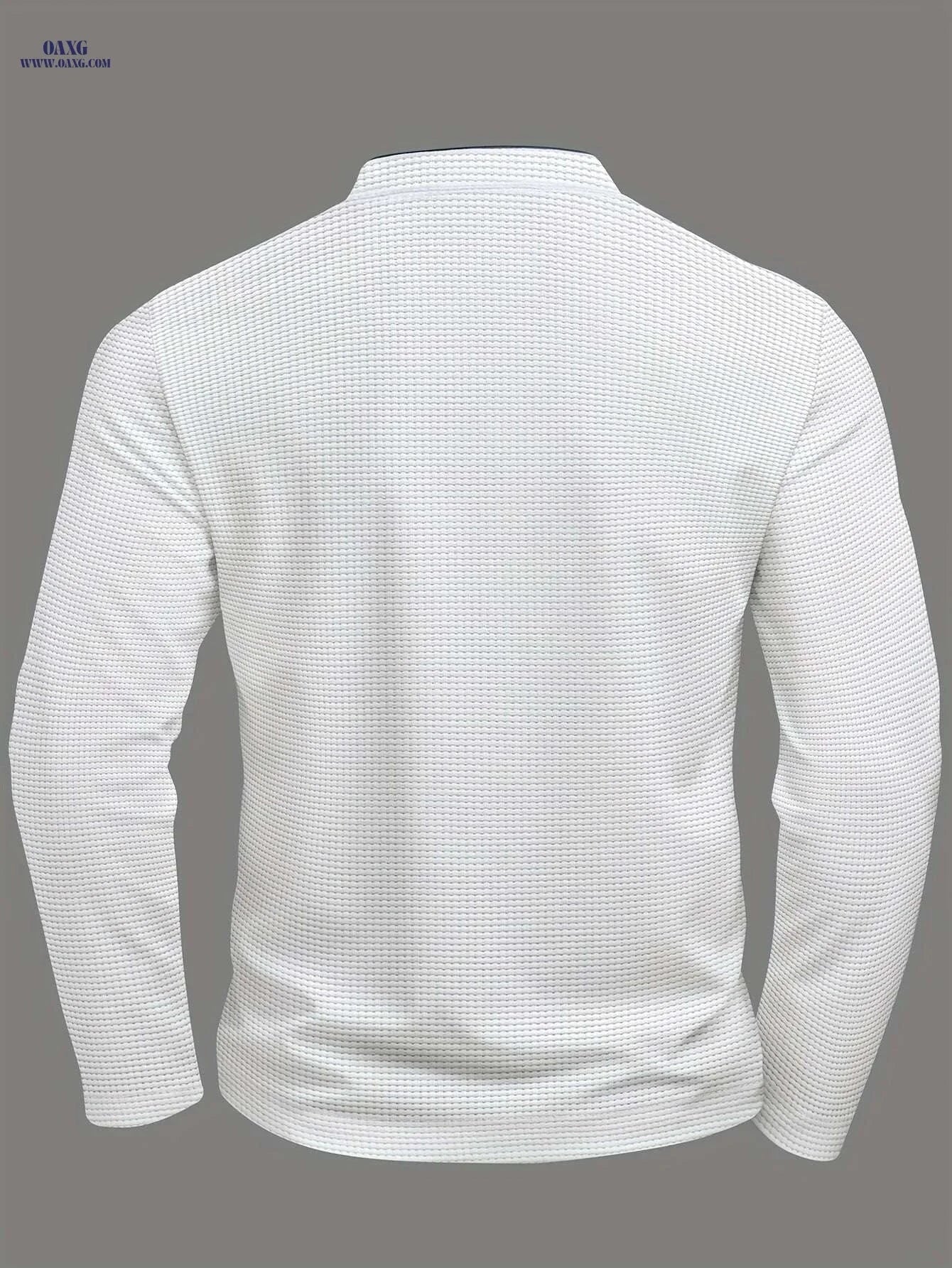 ROYALBOY Men's Slim-Fit Henley Shirt Jacket - Casual Fall Wear   OAXG White / S