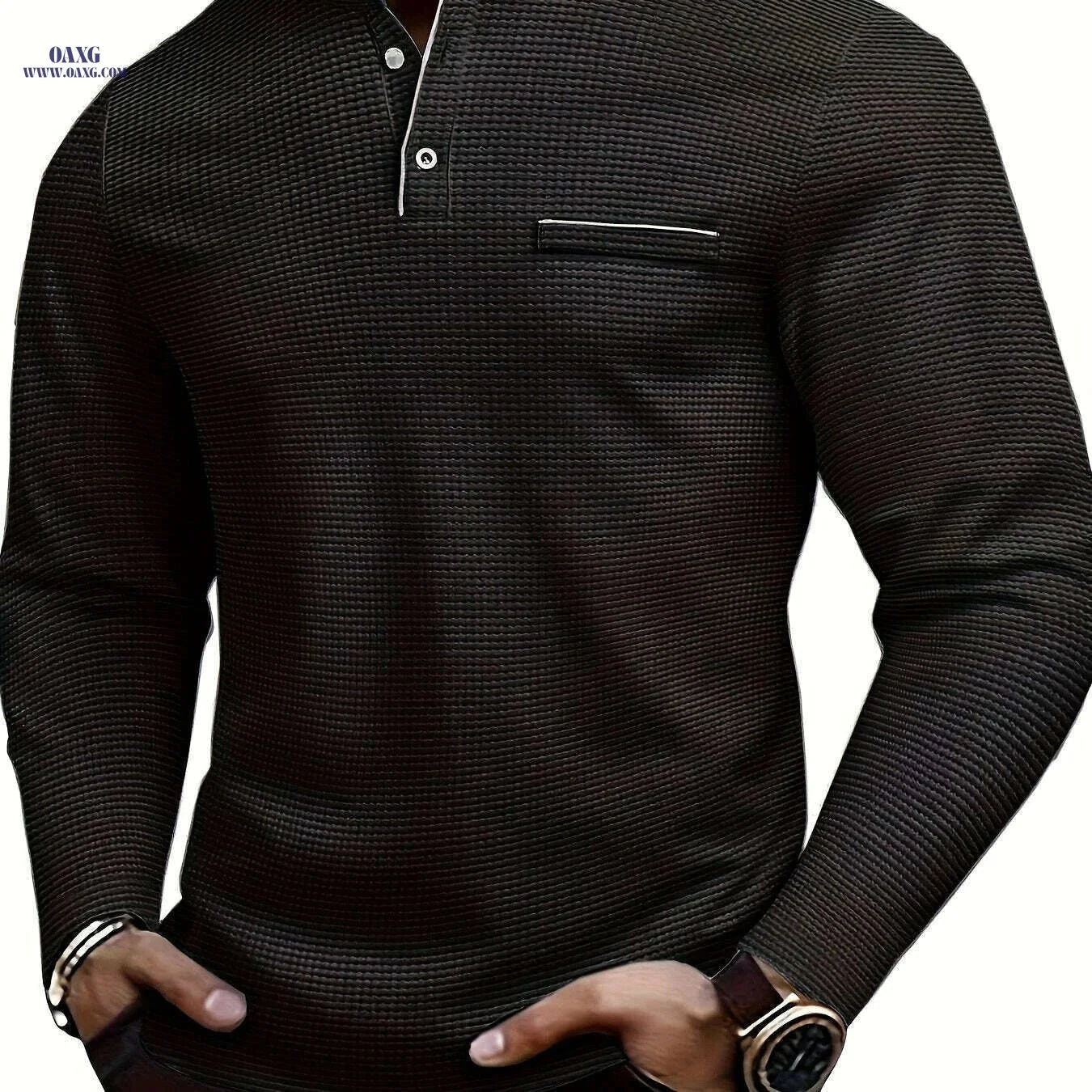 ROYALBOY Men's Slim-Fit Henley Shirt Jacket - Casual Fall Wear   OAXG White / S
