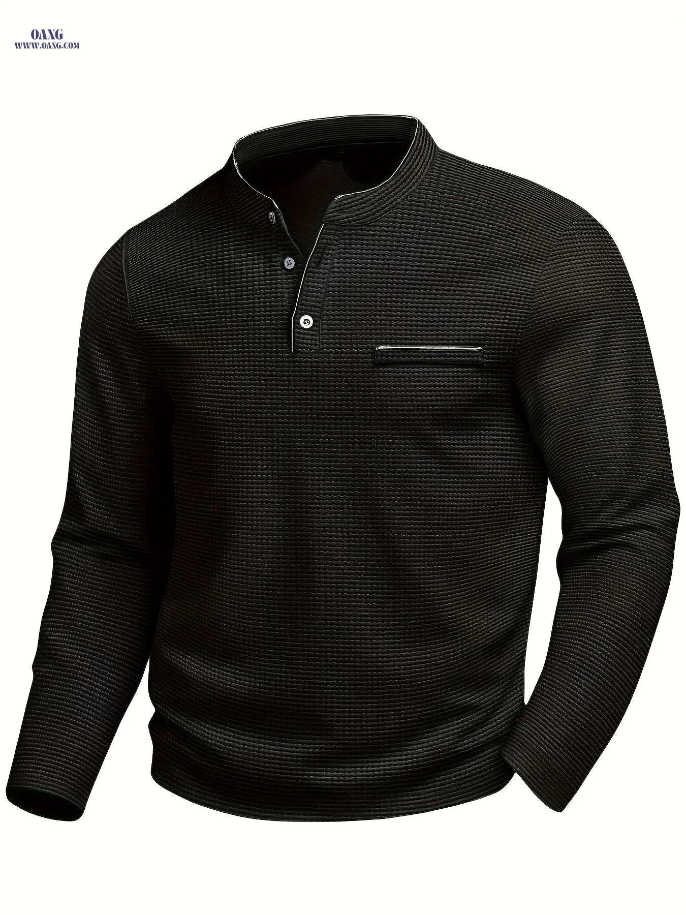 ROYALBOY Men's Slim-Fit Henley Shirt Jacket - Casual Fall Wear   OAXG 