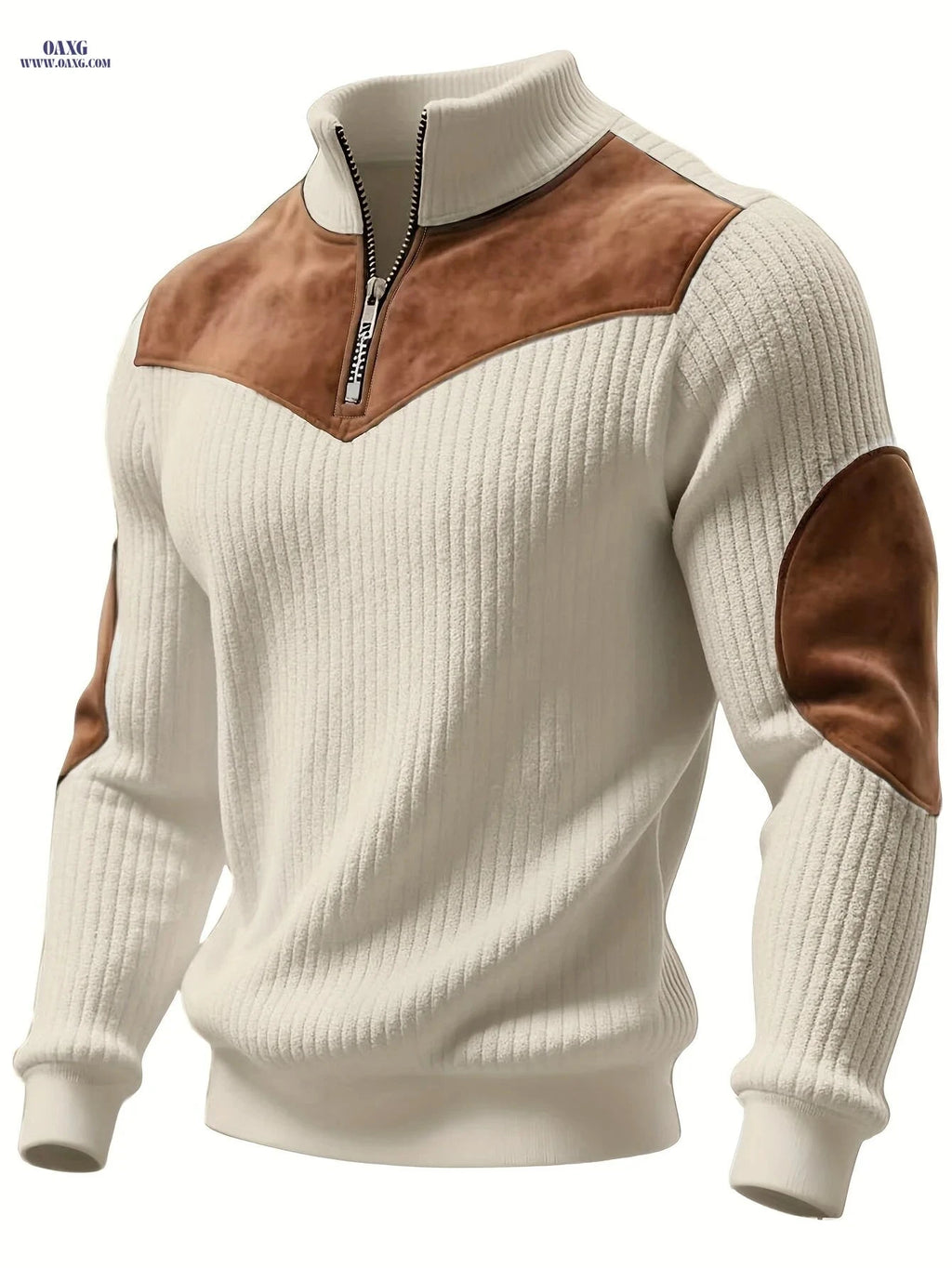 ROYALBOY Men's Stand Collar Pullover - Vintage Half-Zip Sweatshirt   OAXG Black / FR S