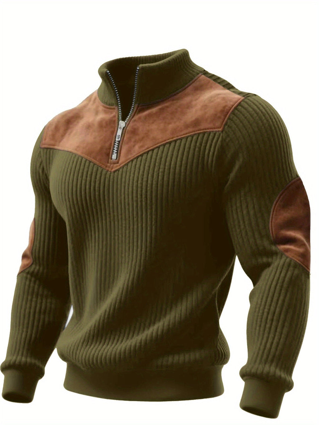 ROYALBOY Stand Collar Pullover - Men’s Vintage Half-Zip Sweatshirt   OAXG 