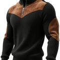ROYALBOY Stand Collar Pullover - Men’s Vintage Half-Zip Sweatshirt   OAXG Black / FR S