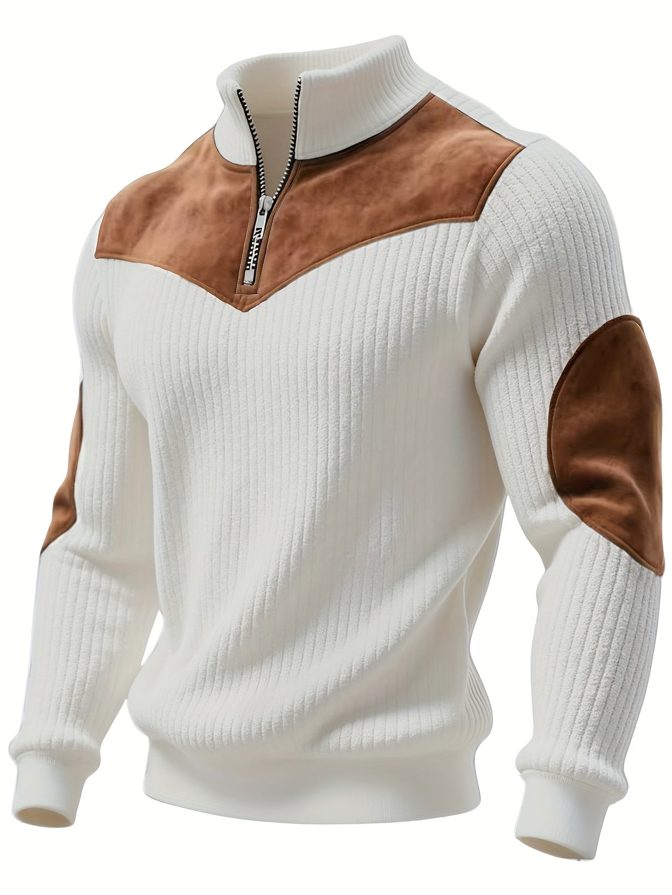 ROYALBOY Stand Collar Pullover - Men’s Vintage Half-Zip Sweatshirt   OAXG 
