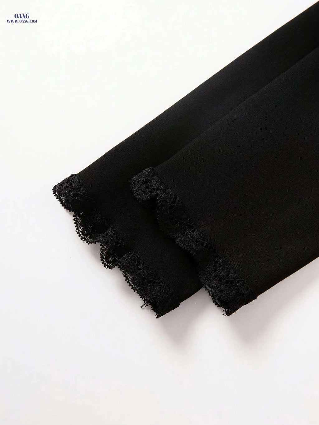 Seductive Lace Top - Semi-Sheer V-Neck Design for Spring/Fall   OAXG Black / XS
