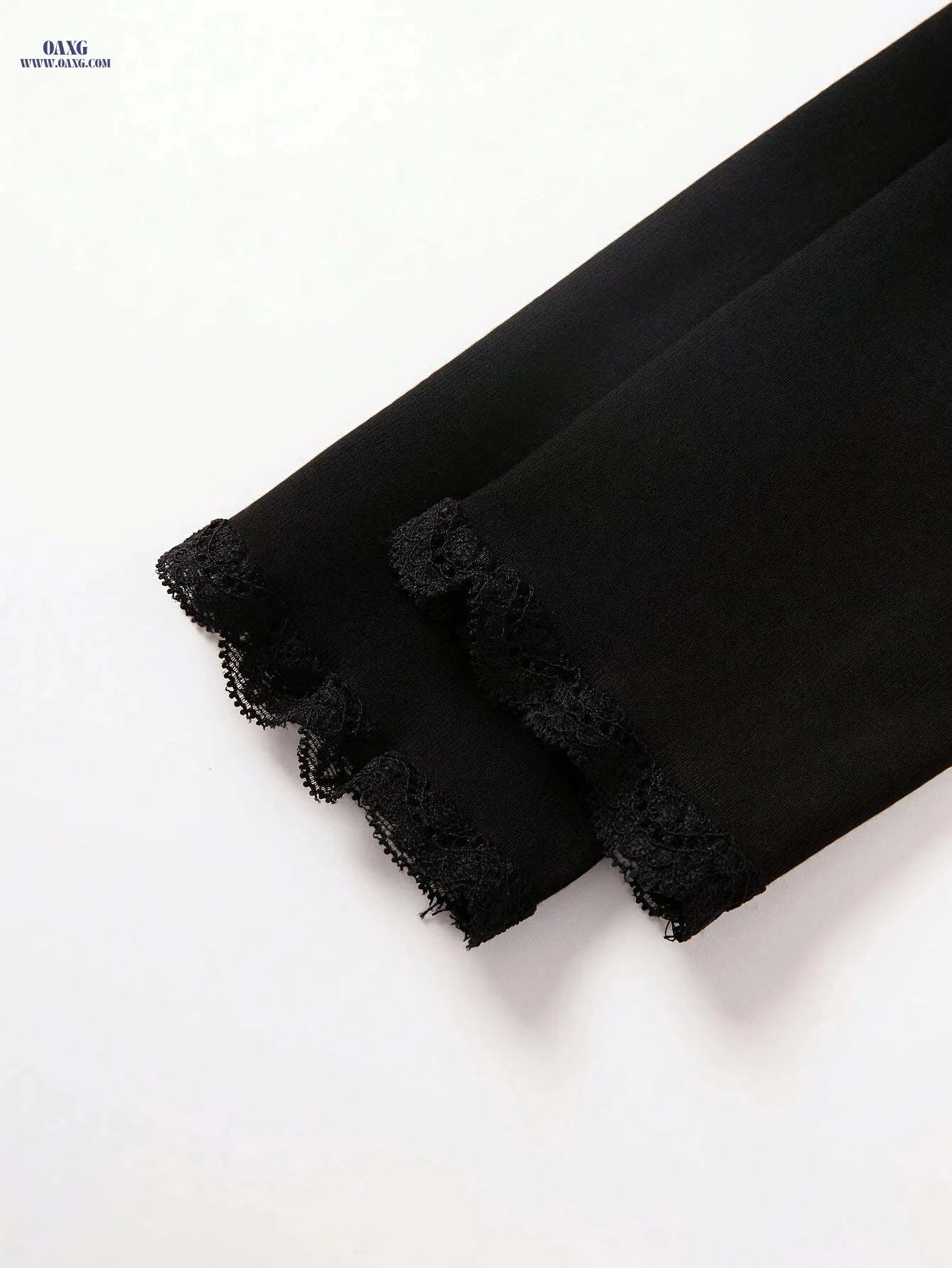 Seductive Lace Top - Semi-Sheer V-Neck Design for Spring/Fall   OAXG Black / XS