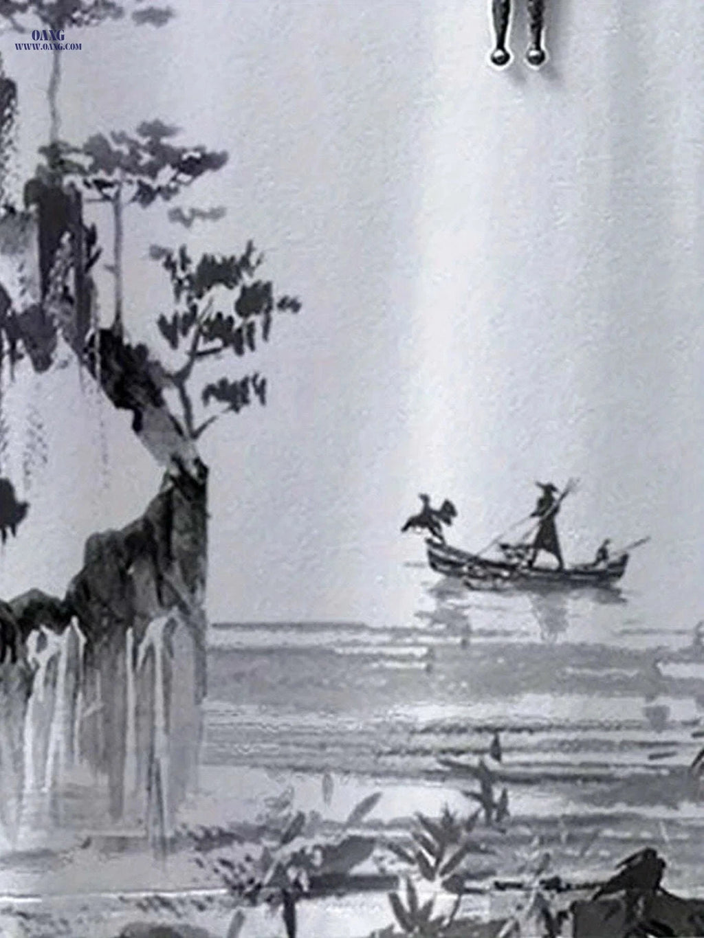 Serene Ink Wash Landscape Tee - Casual Men's Summer Wear   OAXG Mixed Color / S