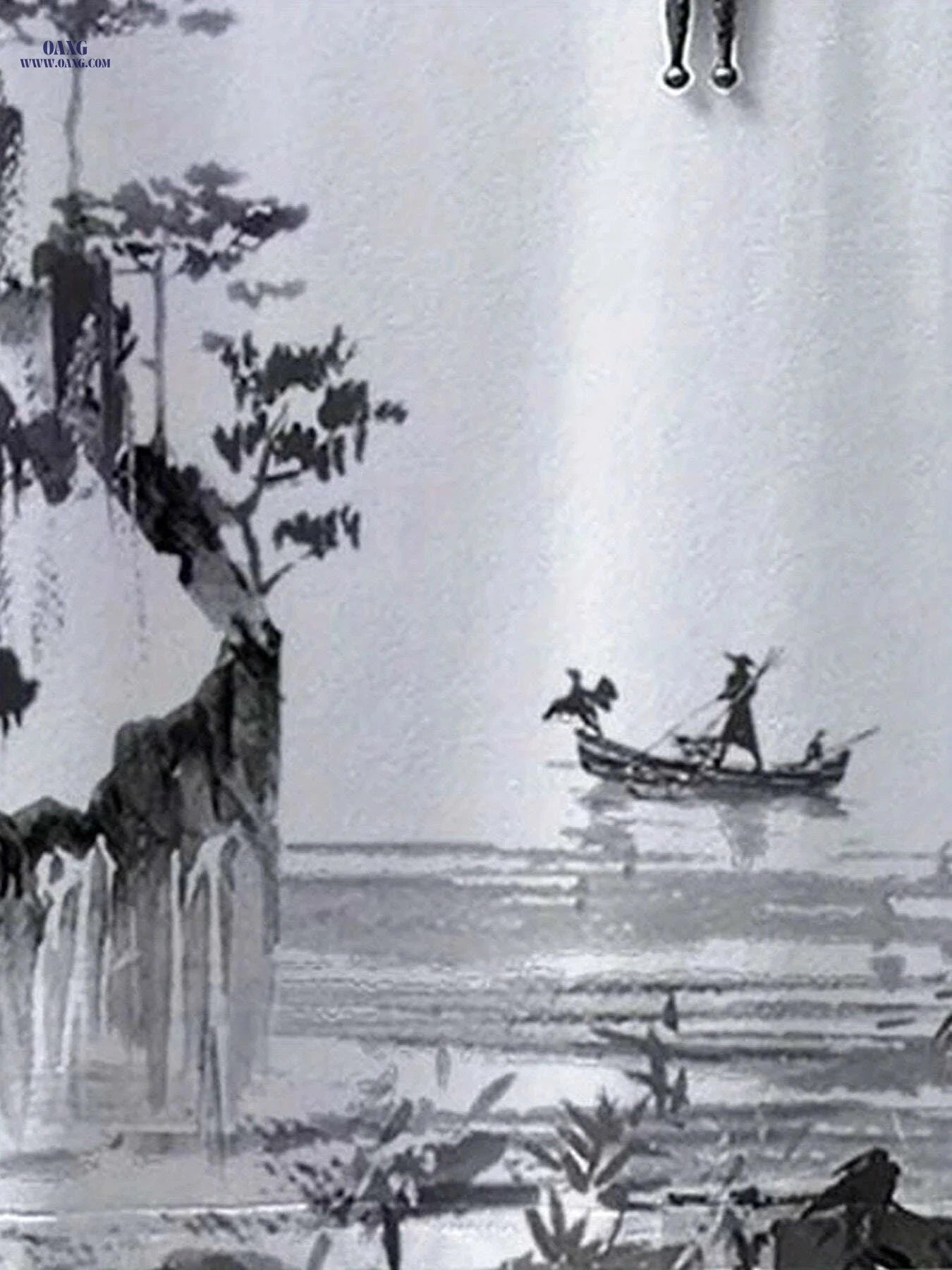 Serene Ink Wash Landscape Tee - Casual Men's Summer Wear   OAXG Mixed Color / S