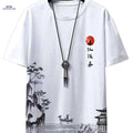 Serene Men's Graphic Tee - Ink Wash Landscape Print for Casual Wear   OAXG Mixed Color / S