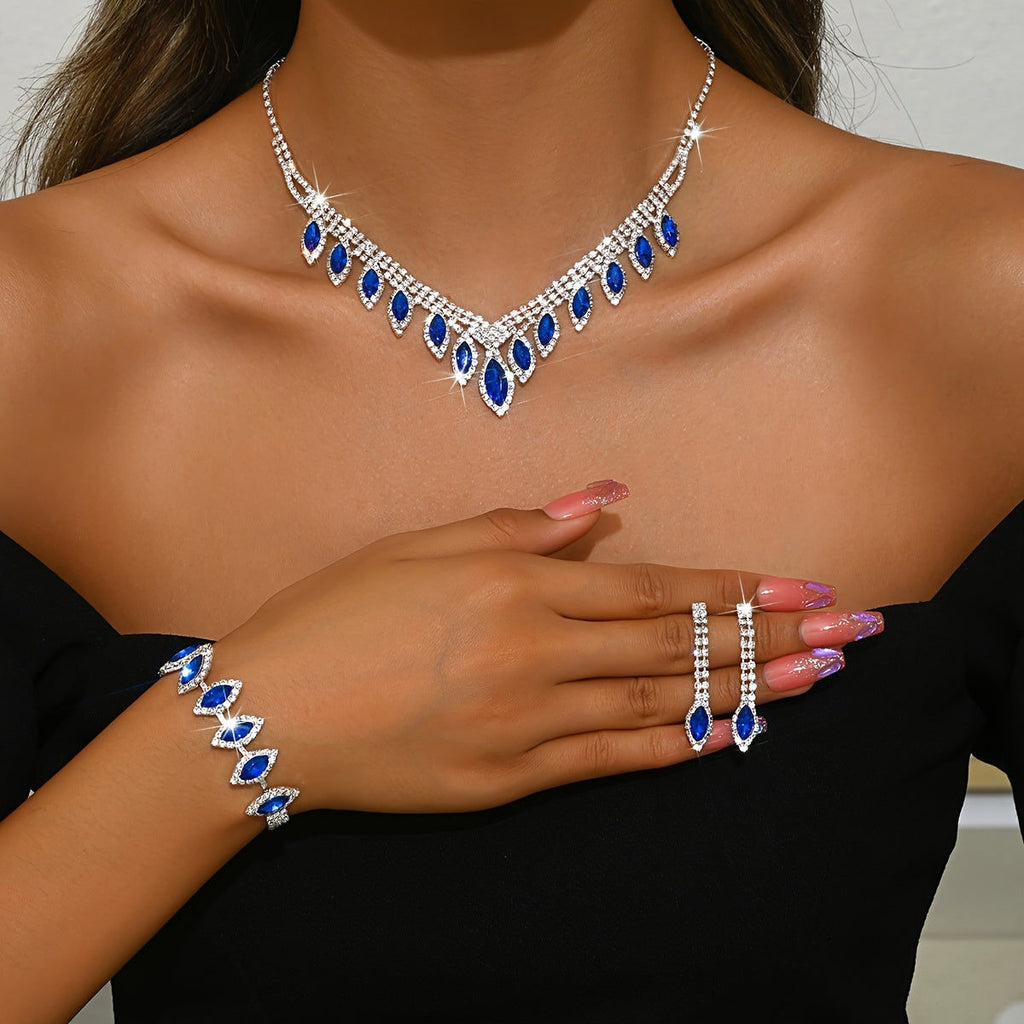 Set de Bijoux de Mariée Élégant - Collier, Boucles et Bracelet en Cuivre   OAXG Black- / 1463600