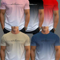 Set of 5 Men's Casual T-Shirts - Black, White, Red, Pink, Beige   OAXG 