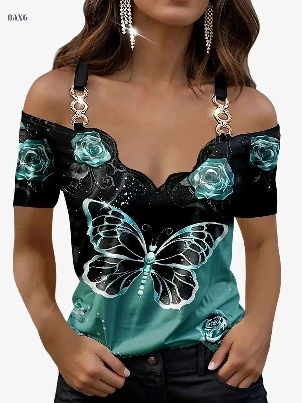 Sexy Butterfly Bra - V-Neck, Mid Elasticity, Summer Essential   OAXG Red / S