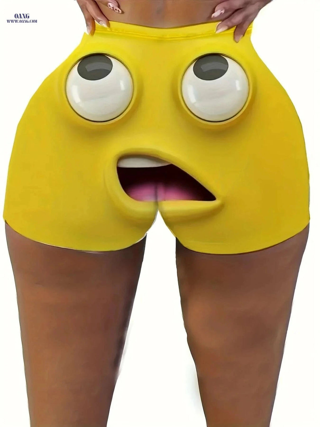Sexy Face Print Shorts - 8-Bit Gaming Design for Casual Summer Fun   OAXG 