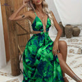 Sexy Floral Print Cami Dress - Backless Spaghetti Style for Women   OAXG Multicolor / S